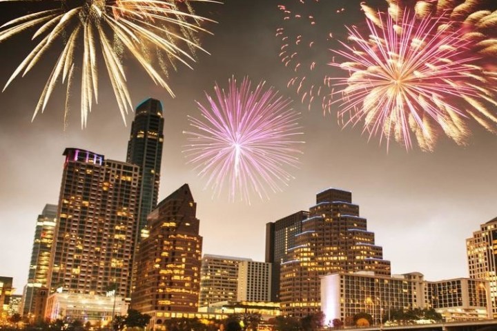 fireworks over downtown austin texas